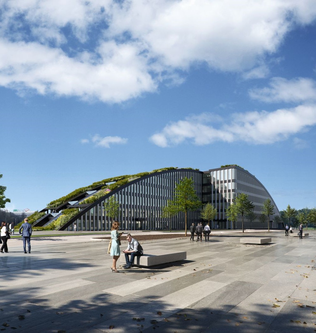Die markante Silhouette wird den Innovationsbogen zur neuen Landmarke des Augsburg Innovationspark machen.