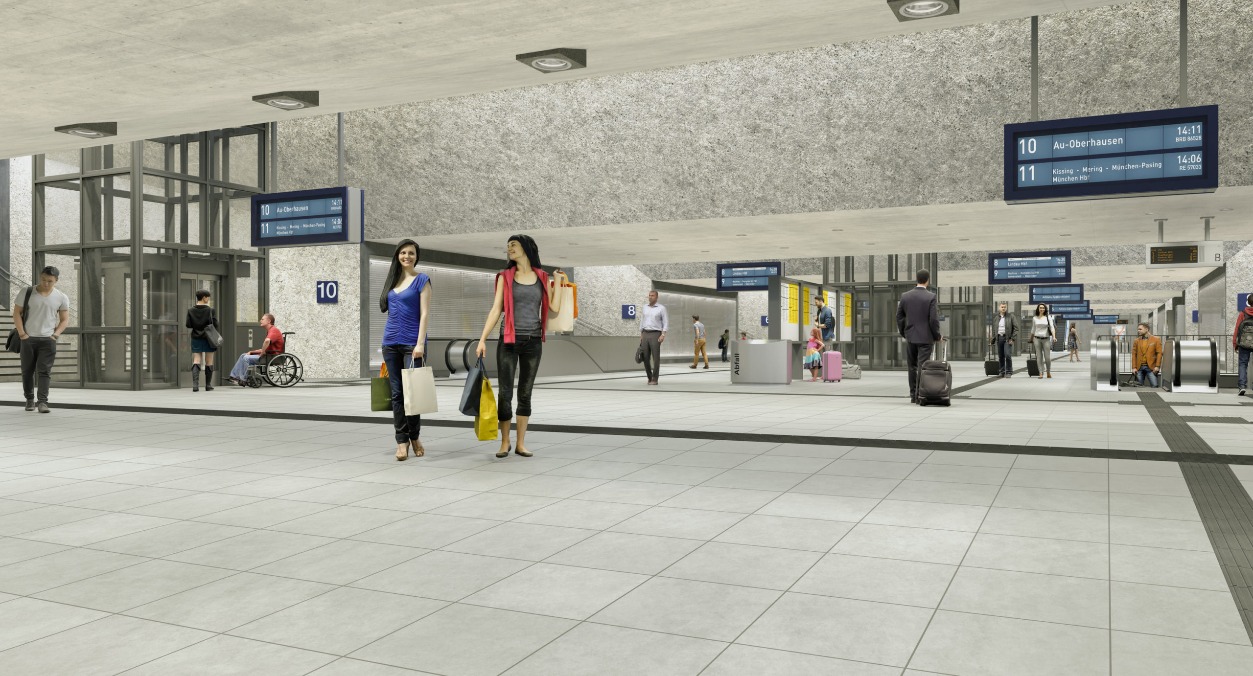 Augsburger Hauptbahnhof: Visualiserung der neuen Verteilerebene
