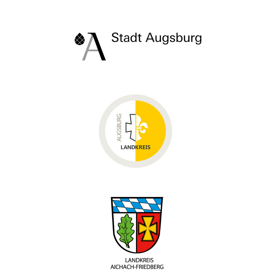 Logos: Stadt Augsburg, Landkreis Augsburg, Landkreis Aichach-Friedberg