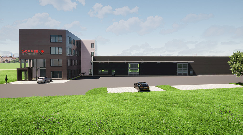 Sommer Kompressoren in Derching – Ansicht Süd